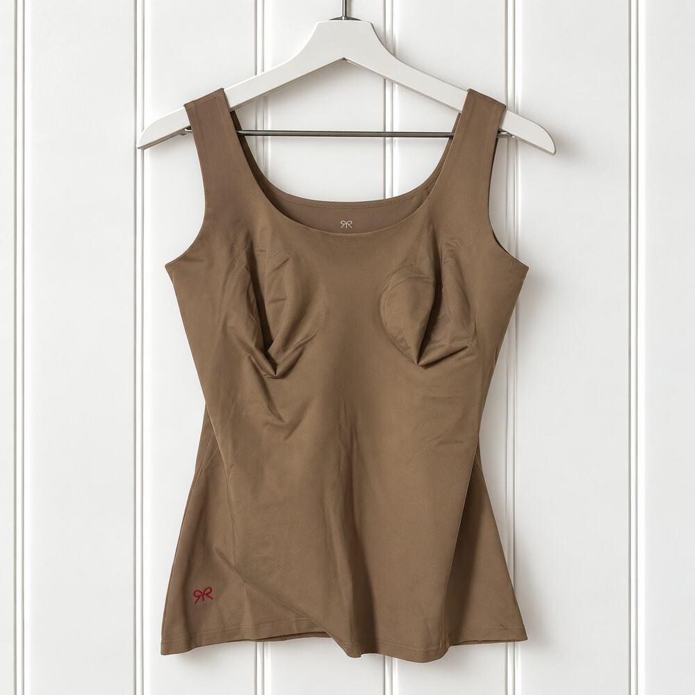 Ruby Ribbon Sleek Shape Tank 1988 Size 46 Nude Fawn Shapewear Cami Wire Free